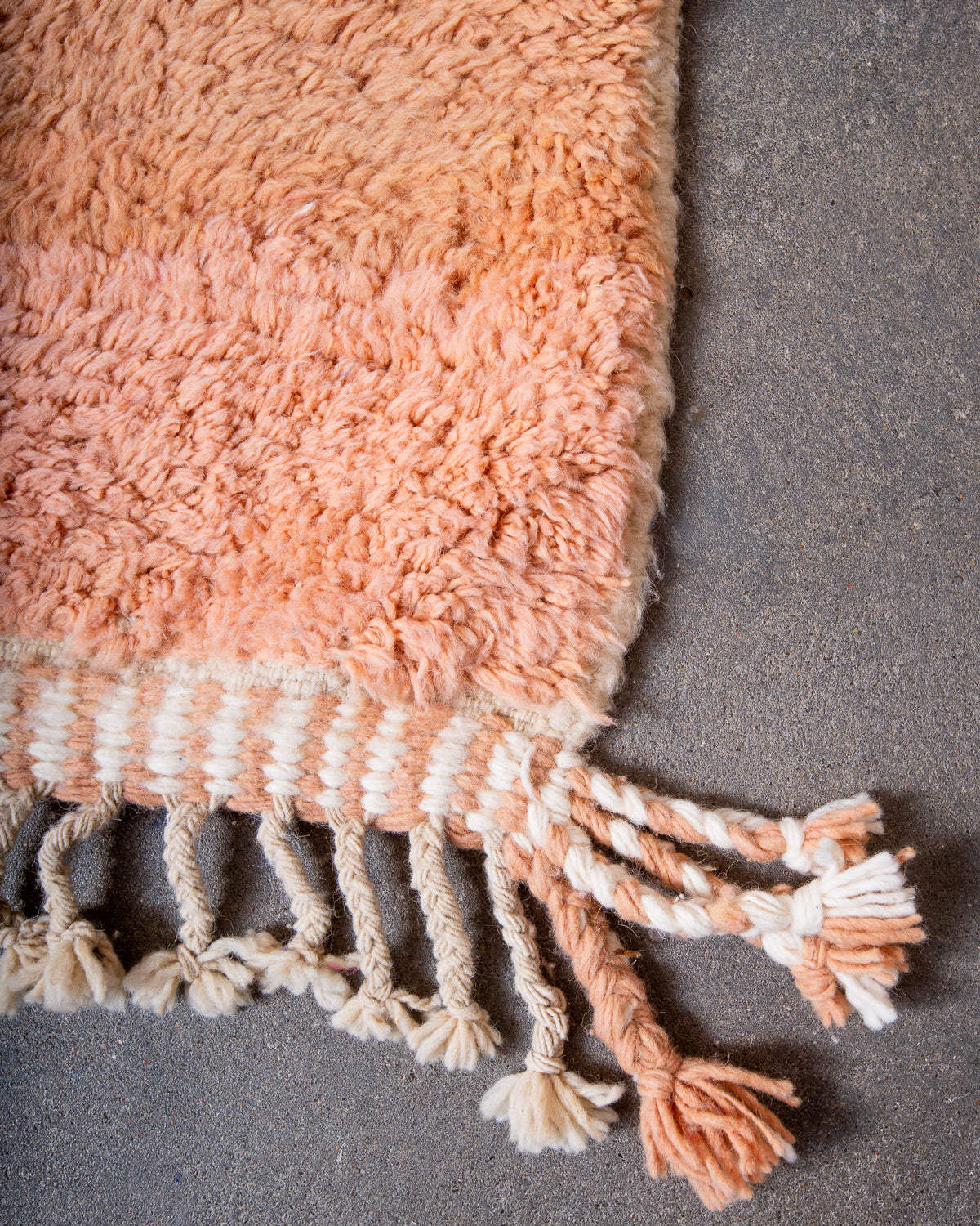 Modern, designer, handcrafted Berber rug from Morocco. Beniourain carpet with beautiful colours and patterns and fluffy wool texture.